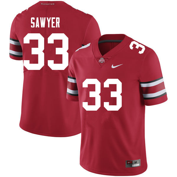 Mens #33 Jack Sawyer Ohio State Buckeyes Stitched Nike Scarlet College Football Game Jersey S-3XL