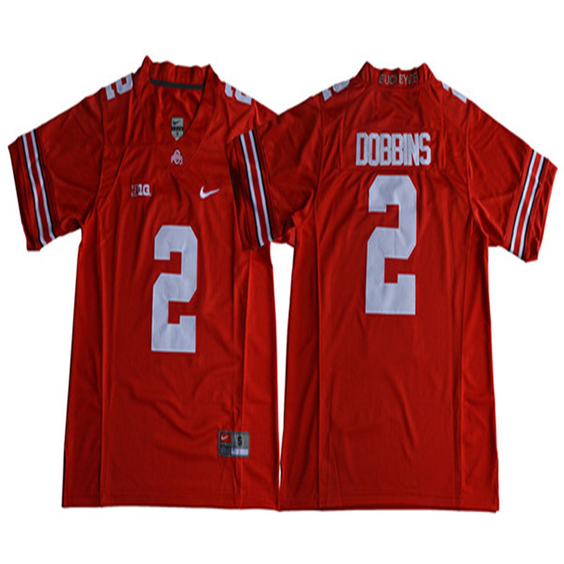 Mens #2 J. K. Dobbins Ohio State Buckeyes Stitched Nike Scarlet College Football Game Jersey S-3XL