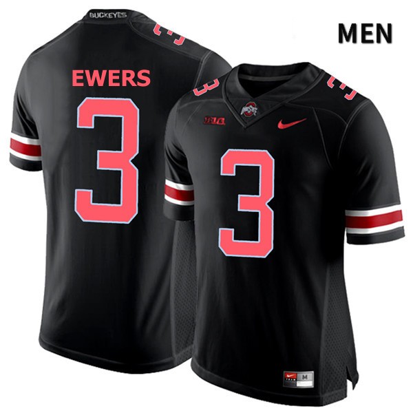 Mens #3 Quinn Ewers Ohio State Buckeyes Stitched Nike Blackout College Football Game Jersey S-3XL