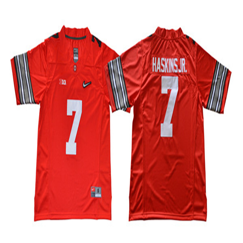 Mens #7 Dwayne Haskins Ohio State Buckeyes Stitched Nike Retro Scarlet College Football Game Jersey S-3XL