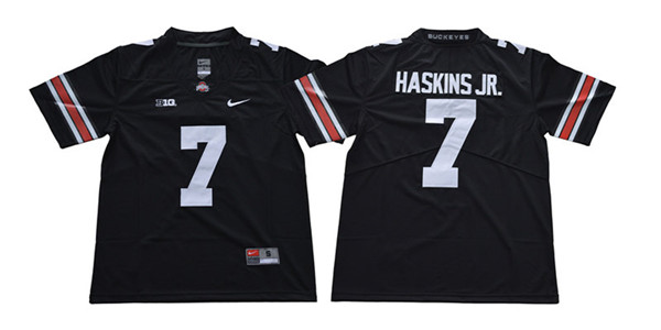 Mens #7 Dwayne Haskins Ohio State Buckeyes Stitched Nike Blackout College Football Game Jersey S-3XL