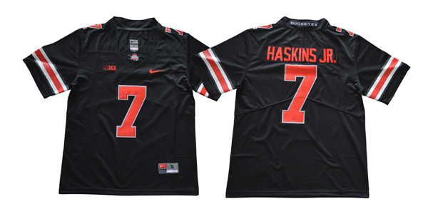 Mens #7 Dwayne Haskins Ohio State Buckeyes Stitched Nike Blackout College Football Game Jersey S-3XL
