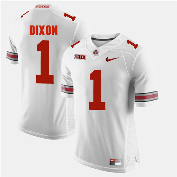 Mens #1 Johnnie Dixon Ohio State Buckeyes Stitched Nike White College Football Game Jersey S-3XL