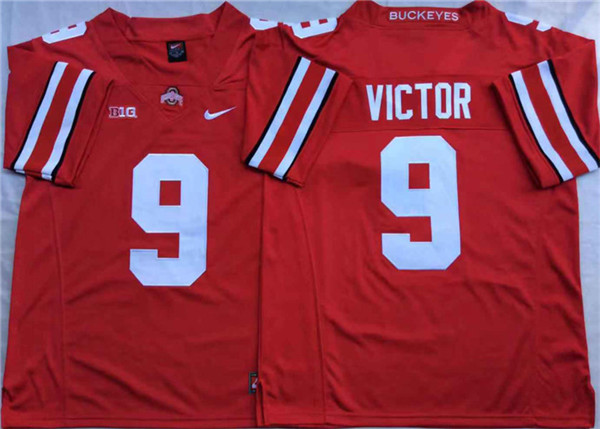 Mens #9 Binjimen Victor Ohio State Buckeyes Stitched Nike Scarlet College Football Game Jersey S-3XL