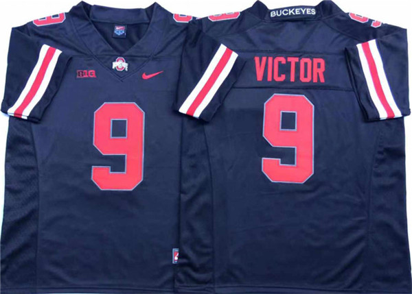 Mens #9 Binjimen Victor Ohio State Buckeyes Stitched Nike Blackout College Football Game Jersey S-3XL