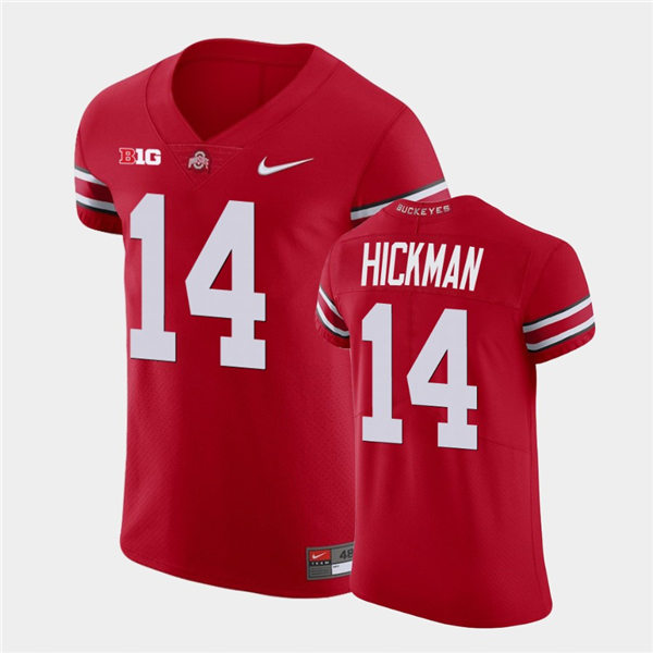 Mens #14 Ronnie Hickman Ohio State Buckeyes Stitched Nike Scarlet College Football Game Jersey S-3XL