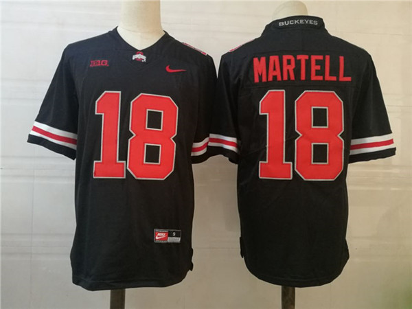 Mens #18 Tate Martell Ohio State Buckeyes Stitched Nike Blackout College Football Game Jersey S-3XL