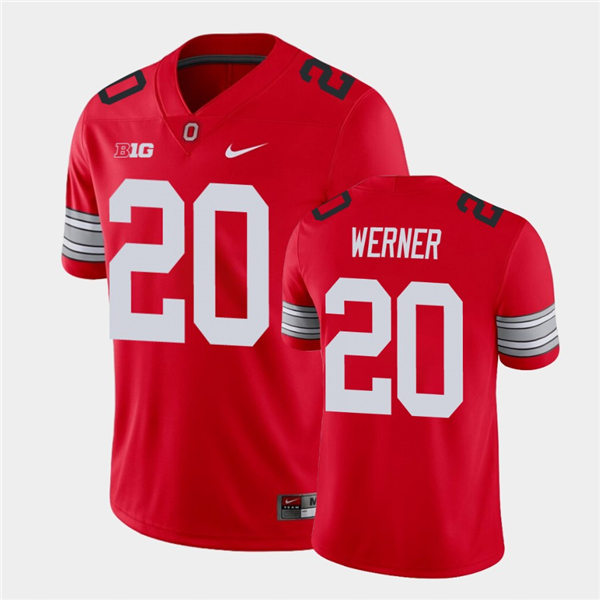 Mens #20 Pete Werner Ohio State Buckeyes Stitched Nike Scarlet College Football Game Jersey S-3XL