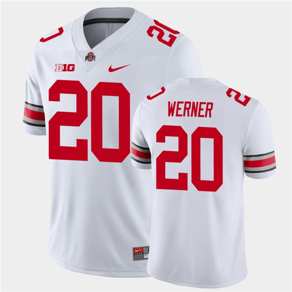 Mens #20 Pete Werner Ohio State Buckeyes Stitched Nike White College Football Game Jersey S-3XL