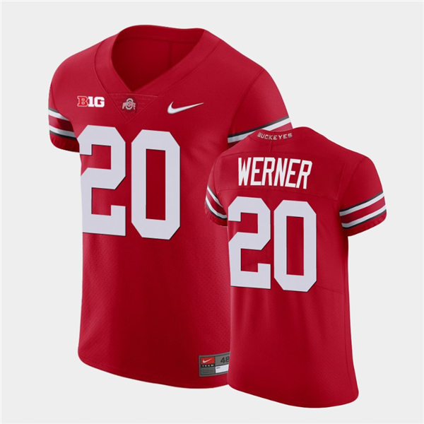 Mens #20 Pete Werner Ohio State Buckeyes Stitched Nike Retro Scarlet College Football Game Jersey S-3XL