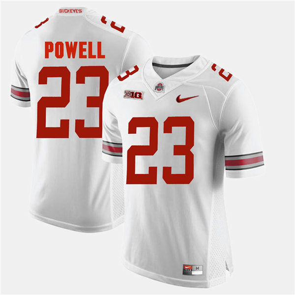 Mens #23 Tyvis Powell Ohio State Buckeyes Stitched Nike White College Football Game Jersey S-3XL
