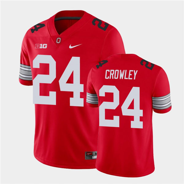 Mens #24 Marcus Crowley Ohio State Buckeyes Stitched Nike Retro Scarlet College Football Game Jersey S-3XL