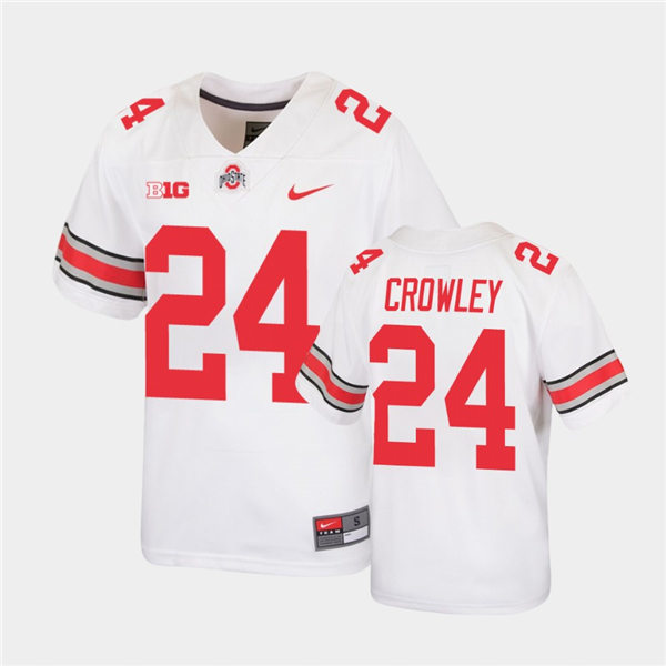 Mens #24 Marcus Crowley Ohio State Buckeyes Stitched Nike White College Football Game Jersey S-3XL