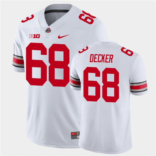 Mens #68 Taylor Decker Ohio State Buckeyes Stitched Nike White College Football Game Jersey S-3XL