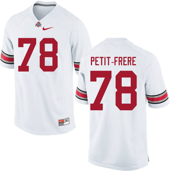 Mens #78 Nicholas Petit-Frere Ohio State Buckeyes Stitched Nike White College Football Game Jersey S-3XL