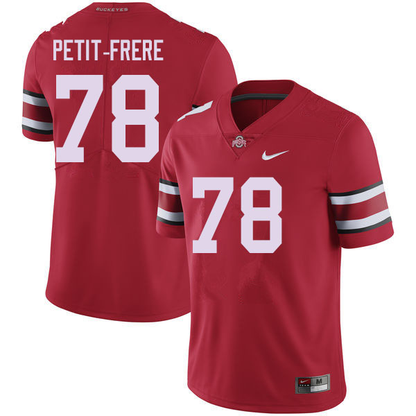 Mens #78 Nicholas Petit-Frere Ohio State Buckeyes Stitched Nike Scarlet College Football Game Jersey S-3XL