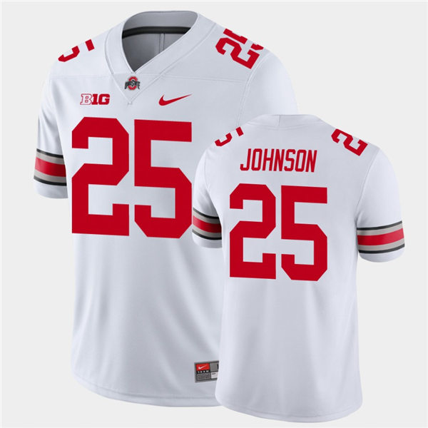 Mens #25 Xavier Johnson Ohio State Buckeyes Stitched Nike White College Football Game Jersey S-3XL
