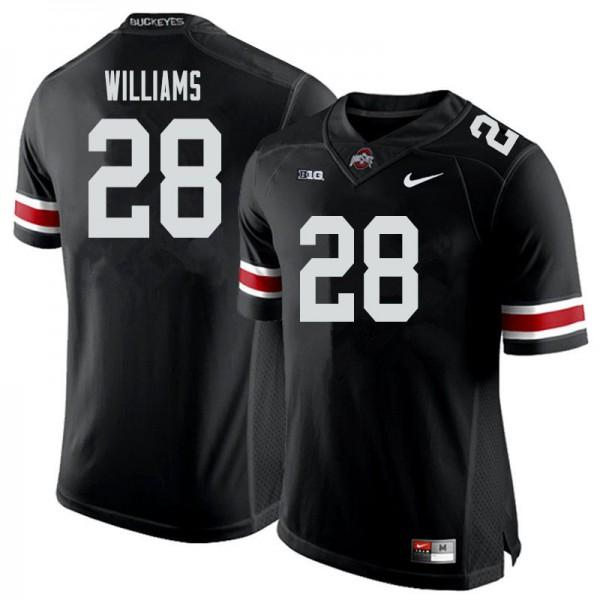 Mens #28 Miyan Williams Ohio State Buckeyes Stitched Nike Blackout College Football Game Jersey S-3XL
