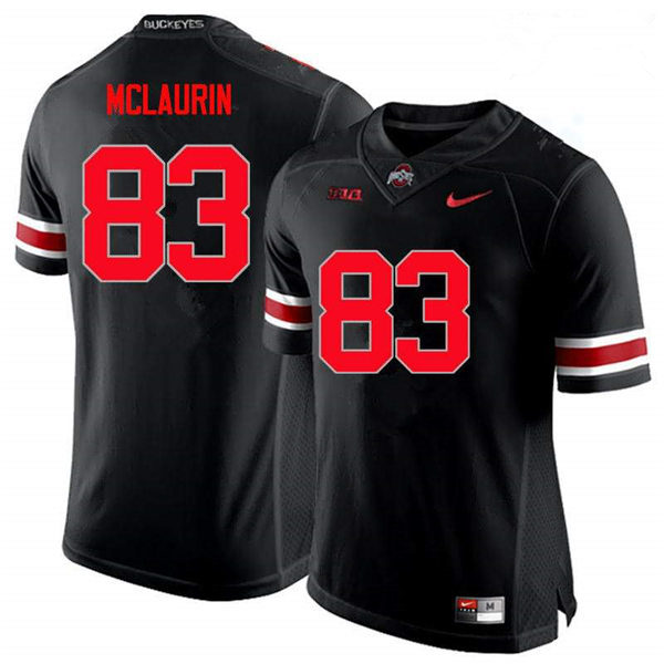 Mens #83 Terry McLaurin Ohio State Buckeyes Stitched Nike Blackout College Football Game Jersey S-3XL