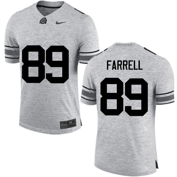 Mens #89 Luke Farrell Ohio State Buckeyes Stitched Nike Gray College Football Game Jersey S-3XL