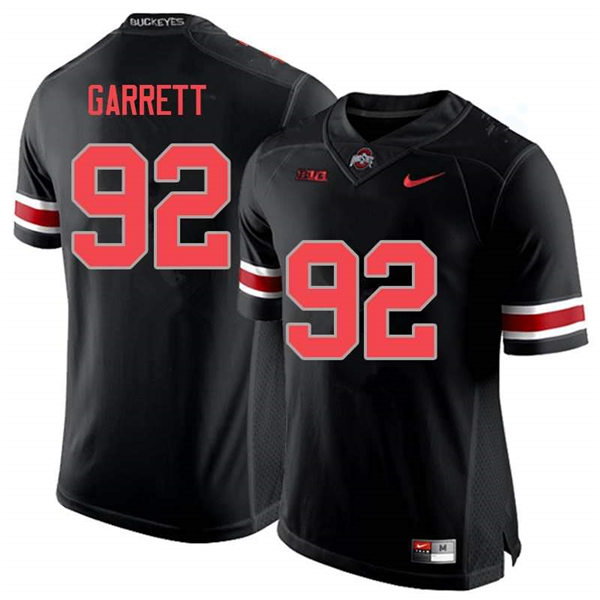 Mens #92 Haskell Garrett Ohio State Buckeyes Stitched Nike Blackout College Football Game Jersey S-3XL
