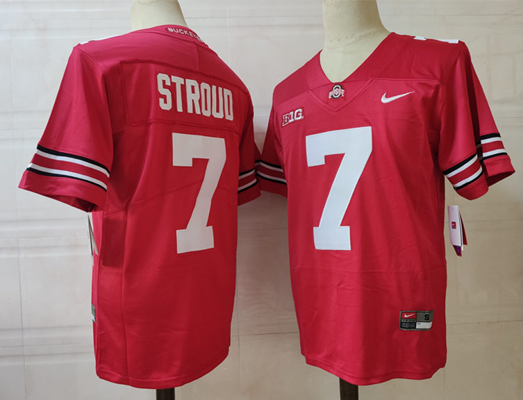 Mens #7 C.J. Stroud Ohio State Buckeyes Nike Stitched Scarlet College Football Game Jersey S-3XL