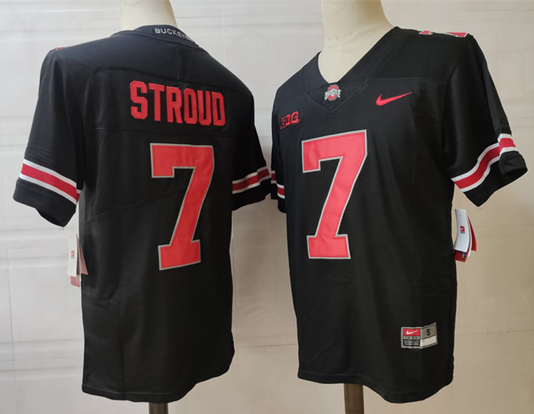 Mens #7 C.J. Stroud Ohio State Buckeyes Nike Stitched Black College Football Game Jersey S-3XL
