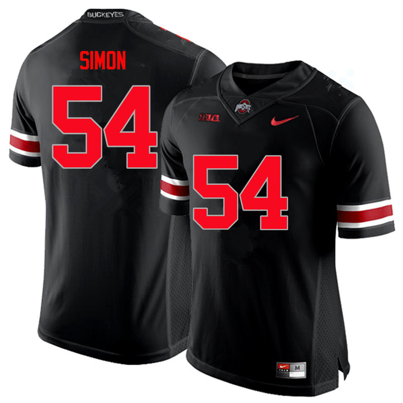 Mens #54 John Simon Ohio State Buckeyes Stitched Nike Blackout College Football Game Jersey S-3XL