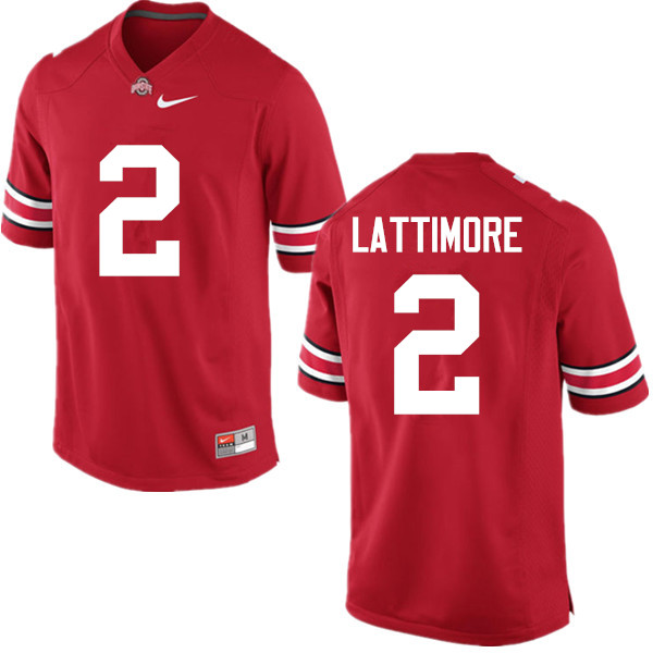 Mens #2 Marshon Lattimore Ohio State Buckeyes Stitched Nike Scarlet College Football Game Jersey S-3XL
