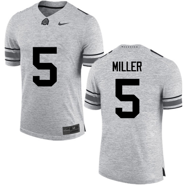 Mens #5 Braxton Miller Ohio State Buckeyes Stitched Nike Gray College Football Game Jersey S-3XL
