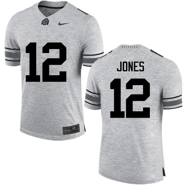 Mens #12 Cardale Jones Ohio State Buckeyes Stitched Nike Gray College Football Game Jersey S-3XL