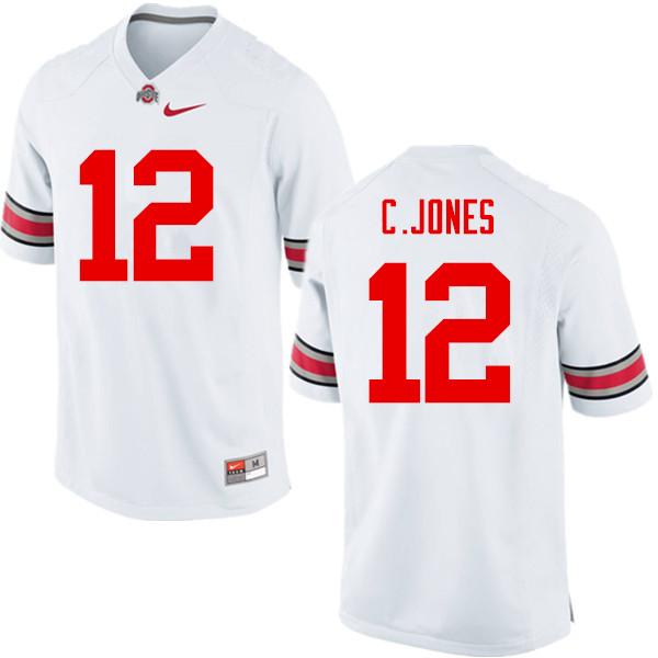 Mens #12 Cardale Jones Ohio State Buckeyes Stitched Nike White College Football Game Jersey S-3XL