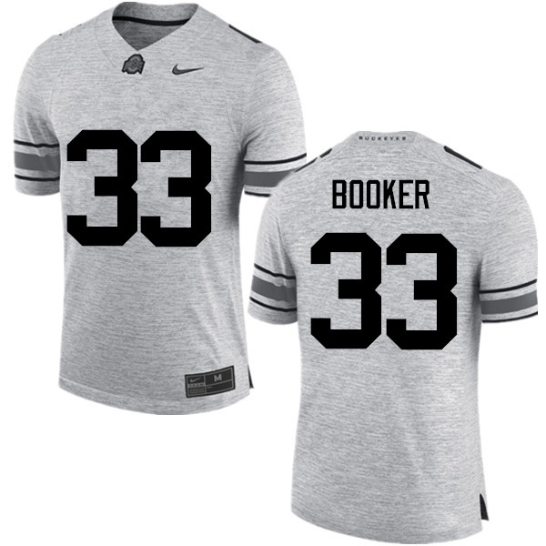 Mens #33 Dante Booker Ohio State Buckeyes Stitched Nike Gray College Football Game Jersey S-3XL