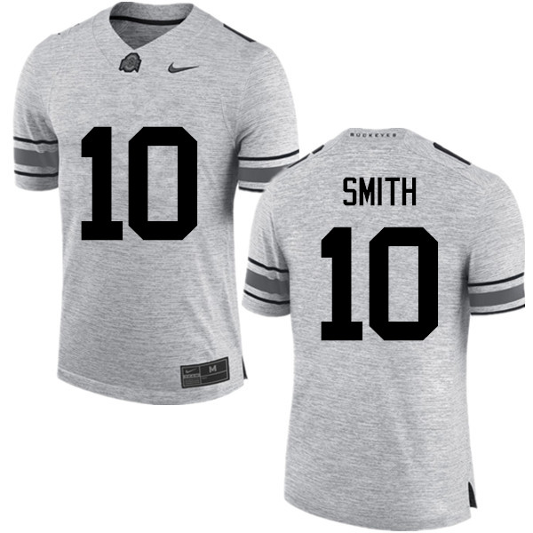 Mens #10 Troy Smith Ohio State Buckeyes Stitched Nike Gray College Football Game Jersey S-3XL