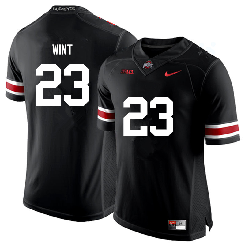 Mens #23 Jahsen Wint Ohio State Buckeyes Stitched Nike Black White College Football Game Jersey S-3XL