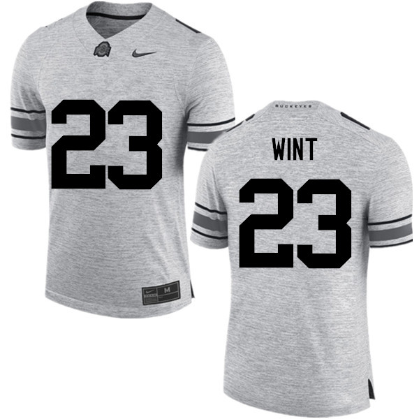 Mens #23 Jahsen Wint Ohio State Buckeyes Stitched Nike Gray College Football Game Jersey S-3XL