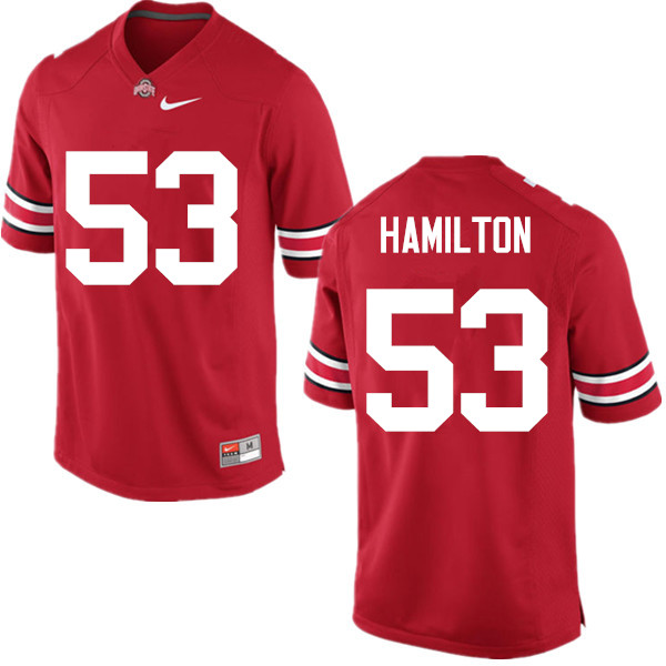 Mens #53 Davon Hamilton Ohio State Buckeyes Stitched Nike Scarlet College Football Game Jersey S-3XL