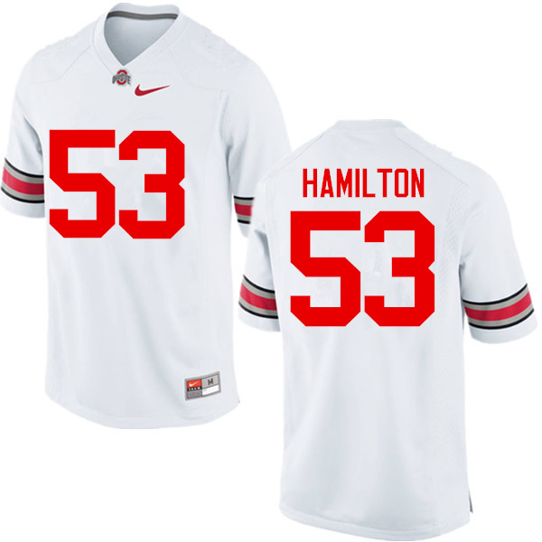 Mens #53 Davon Hamilton Ohio State Buckeyes Stitched Nike White College Football Game Jersey S-3XL