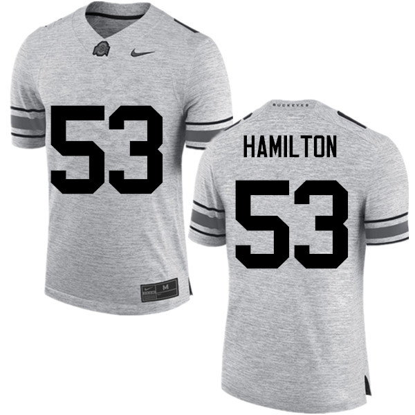 Mens #53 Davon Hamilton Ohio State Buckeyes Stitched Nike Gray College Football Game Jersey S-3XL