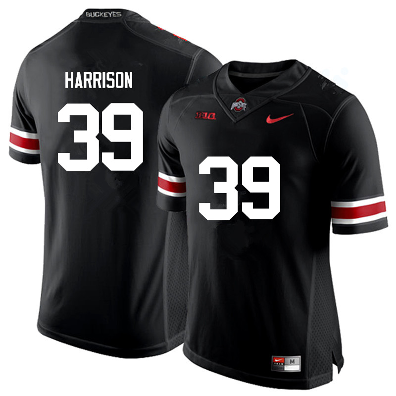Mens #39 Malik Harrison Ohio State Buckeyes Stitched Nike Black White College Football Game Jersey S-3XL