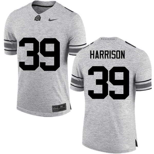 Mens #39 Malik Harrison Ohio State Buckeyes Stitched Nike Gray College Football Game Jersey S-3XL