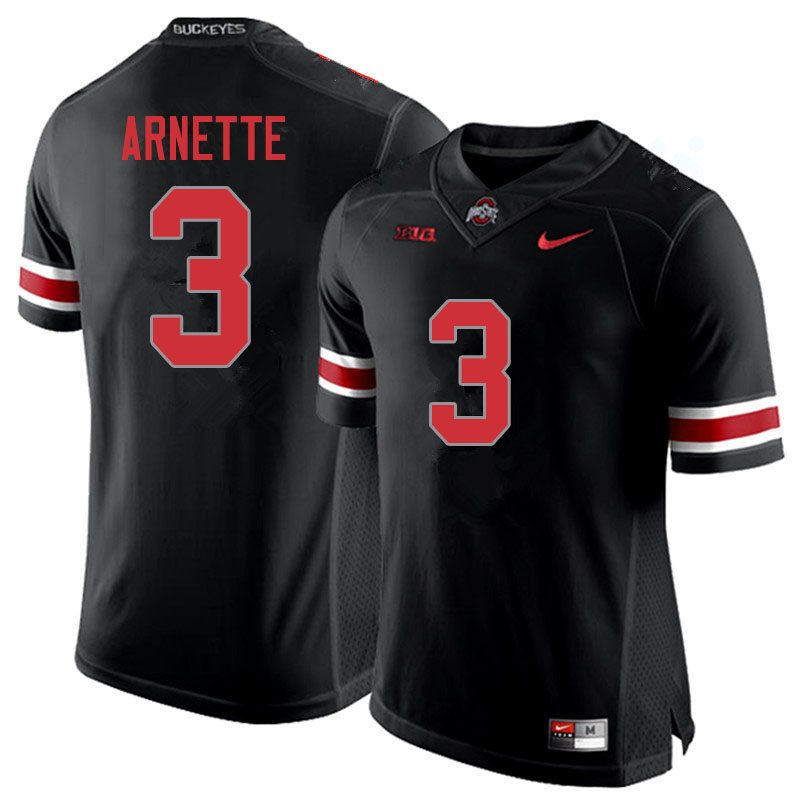 Mens #3 Damon Arnette Ohio State Buckeyes Stitched Nike Blackout College Football Game Jersey S-3XL