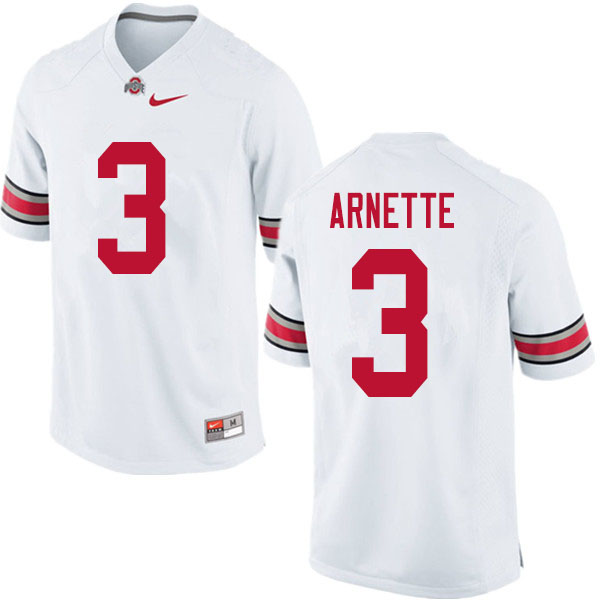 Mens #3 Damon Arnette Ohio State Buckeyes Stitched Nike White College Football Game Jersey S-3XL