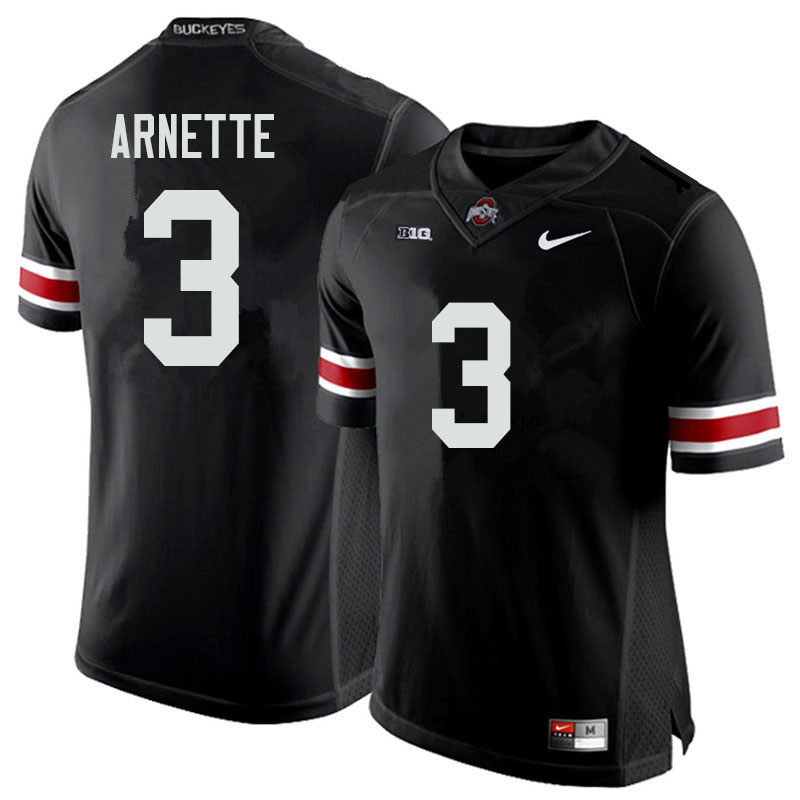Mens #3 Damon Arnette Ohio State Buckeyes Stitched Nike Black White College Football Game Jersey S-3XL