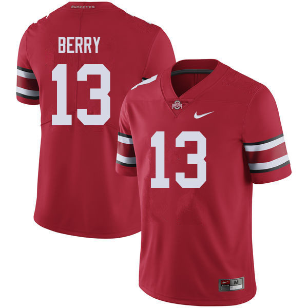 Mens #13 Rashod Berry Ohio State Buckeyes Stitched Nike Scarlet College Football Game Jersey S-3XL