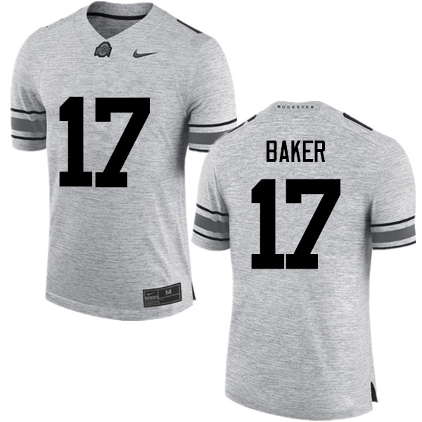 Mens #17 Jerome Baker Ohio State Buckeyes Stitched Nike Gray College Football Game Jersey S-3XL