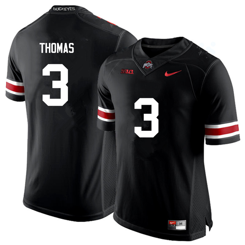 Mens #3 Michael Thomas Ohio State Buckeyes Stitched Nike Black White College Football Game Jersey S-3XL