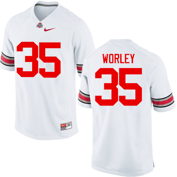 Mens #35 Chris Worley Ohio State Buckeyes Stitched Nike White College Football Game Jersey S-3XL
