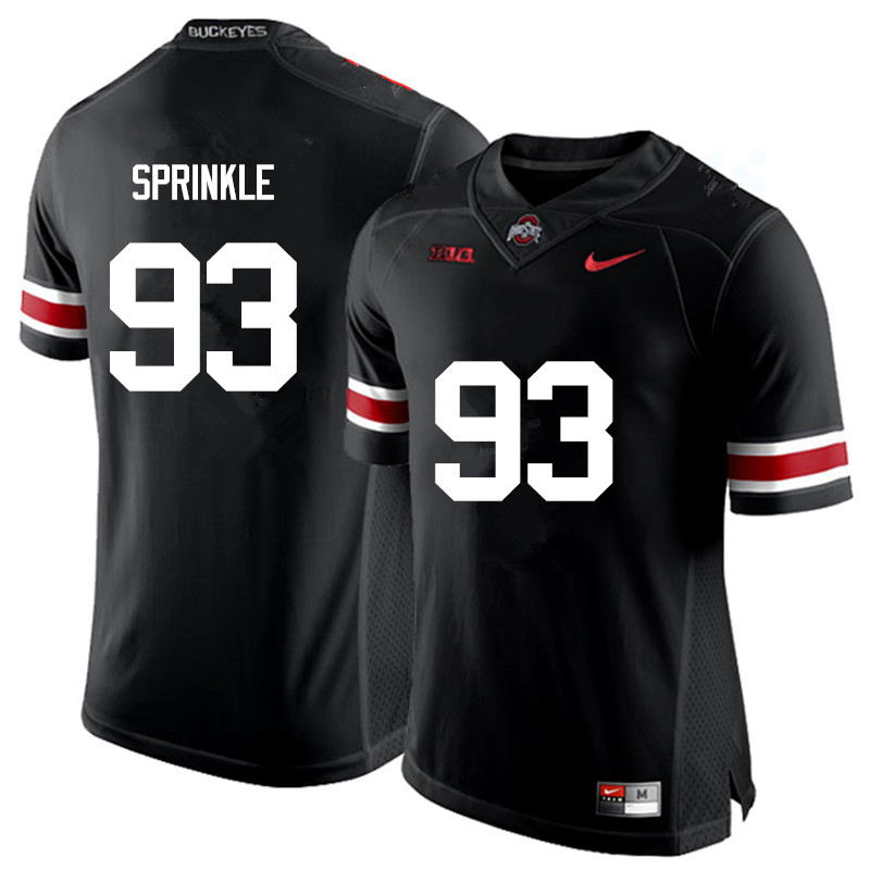 Mens #93 Tracy Sprinkle Ohio State Buckeyes Stitched Nike Black White College Football Game Jersey S-3XL