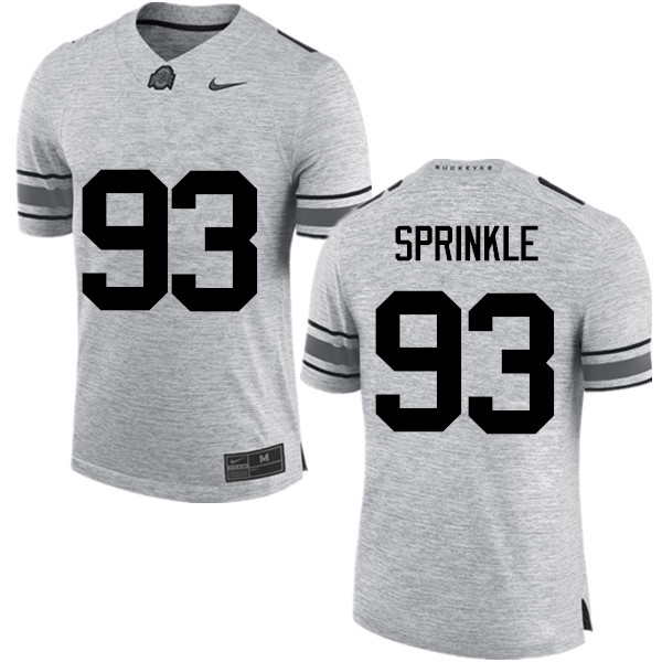 Mens #93 Tracy Sprinkle Ohio State Buckeyes Stitched Nike Gray College Football Game Jersey S-3XL